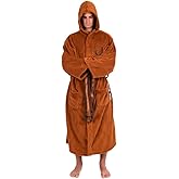 STAR WARS Jedi Master Hooded Bathrobe for Men And Women | Soft Plush Spa Robe For Shower | Lightweight Fleece Housecoat With