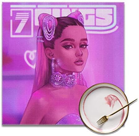 Ariana Grande Placemats 3D Printing Washable Easy to Clean Heat Resistant Stain Resistant Anti Skid Table Mats (Set of 4)