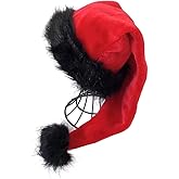 OLLULL Deluxe Adults Santa Hat for Colorful Christmas Available Colors: Black, Green, Blue, Pink, Red