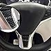 CoolKo Carbon Fiber Steering Wheel Down Black Sticker Modified Decoration Compatible with Model S and Model X [1 Piece]
