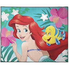 Disney The Little Mermaid Besties Kids Room Rug - Large Area Rug Measures 4 x 5 Feet - Features Flounder (Offical Disney… 51WcIqn7WjL. SS280