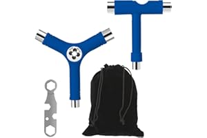 Blue All-in-One Skate Tools,Sonku Multifunctional Portable Skateboard T-Tool and Y-Tool Accessory with Screwdriver Wrench