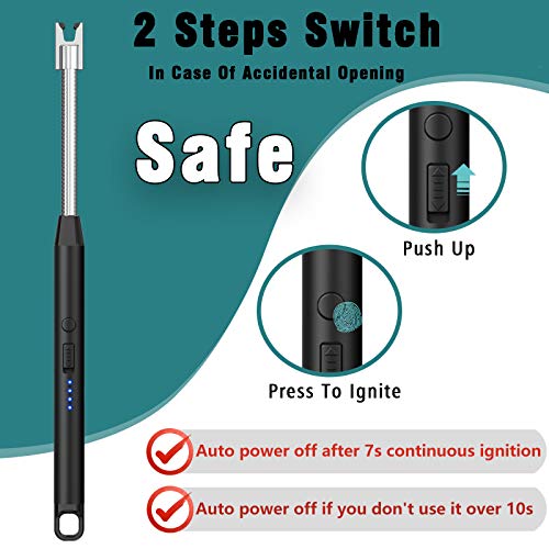 Candle Lighters,2 Pack Electric Candle Rechargeable USB Long Plasma Arc