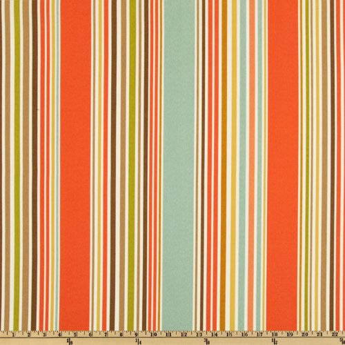 P Kaufmann Indoor/Outdoor Deck Chair Stripe Shell/Aqua Fabric By The Yard