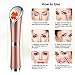 Eye Massager Wand with 42℃ Heat & Sonic Vibration for Dark Circles, Puffiness and Eye Fatigue, Anti-wrinkle, USB Rechargeable Facial Massager Skin Care Device,Rose Gold