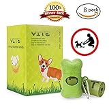 YITE Dog Poop Bags，Dog Waste Bags Doggy Bags 8 Rolls/120 Bags Pet Poop Bag Dag poop waste doggy Pets Includes Dispenser (green) (chery)
