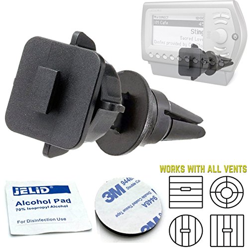 XM Satellite Radio Swivel Air Vent Mount for SirusXM Single T Slot & Sticky Antenna Dash Disk compatible w/ Onyx Plus Delphi XpressRC Roady SkyFi3 Audiovox Xpress R EZ Pioneer XMp3 Inno Samsung Helix