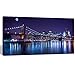 sechars - Brooklyn Bridge Canvas Wall Art Modern New York City Picture Print Manhattan Skyline with Full Moon Painting for Home Office 24