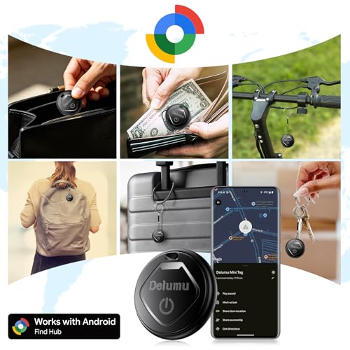 Smart Tracker Tag, 2026 [Google Certified] Air Tracker Android 4 Pack | Tracker Tags Battery Life 1 Year Life, Keys/Wallets/Suitcases/Backpack Locator