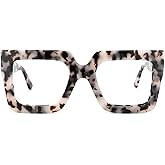 Zeelool Stylish Thick Oversized Square Blue Light Blocking Glasses for Women 100% UV400 Protection Brandon VFP0306