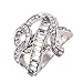 WensLTD Clearance! 2-in-1 Womens Vintage White Diamond Silver Engagement Wedding Band Ring Set (#7, Silver-4)