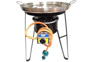 NATIONAL STANDARD PRODUCTS NATIONAL STANDARD Comal Stainless Steel 22" Set with High Pressure Propane Burner & Heavy Duty Stand (22" Set)