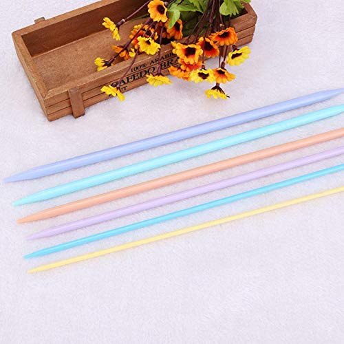 14Pcs 35cm Rainbow Colorful Knitting Needles Plastic Crochet Hooks Double Pointed Sweater Needle Knitting Needle Sewing Tools