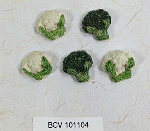 BROCCOLI / CAULIFLOWER - Flat back ceramic - Pack of 5