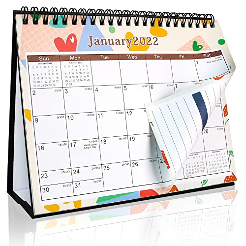 2022 Desk Calendar Small Desk Calendar 2022, 8" x 6" Standing Flip