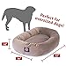 Majestic Pet 52 Inch Suede Calming Dog Bed Washable – Cozy Soft Round Dog Bed with Spine Support for Dogs to Rest their Head - Fluffy Donut Dog Bed 52x35x11 (Inch) - Round Pet Bed X- Large – Stone