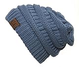 Thick Slouchy Knit Unisex Beanie Cap Hat,One Size,Angel Blue