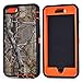 iPhone 6 Plus Case,Vodico iPhone 6s Plus Heavy Duty Protection Hybrid 4 in 1 High Impact Resistant Shockproof Rubber Defender Camo Cover with Belt Clip Holster&Built in Screen Protector-Tree Orange