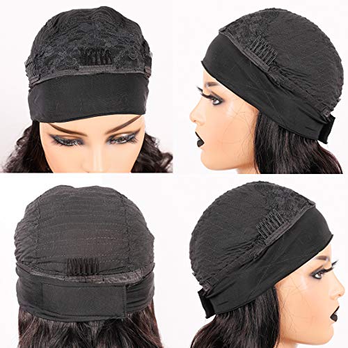 ZILING-Headband-Wig-Human-Hair-For-Black-Women-Glueless-None-Lace-Front-Wig-With-Headband-Attached-Body-Wave-Ice-Silk-Headband-Half-Wig-For-Beginners-10-Seconds-To-Wear-16-inch-Body-wave