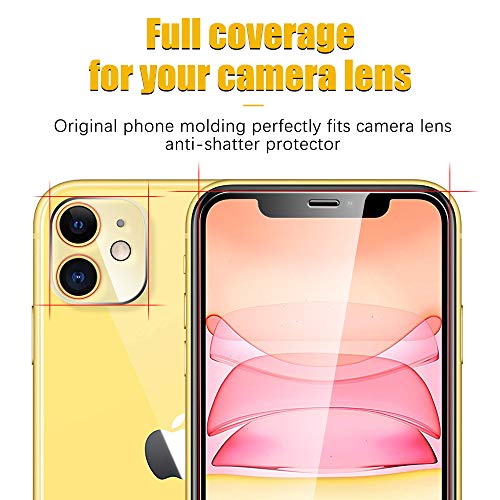 UniqueMe [2 pièces] Verre trempé (6,1 Pouces) et [2 pièces] Caméra Arrière Protecteur pour iPhone 11 [Dureté 9H] [sans Bulles] Anti-Rayures avec Un Service après-Vente Parfait.