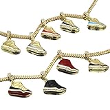 L & L Nation Mens Gold Plated Hip Hop Retro 11 Shoes Pendant 6mm 24