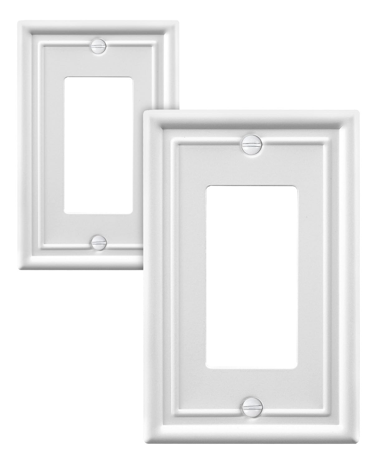 Photo 1 of ZILLSEA 2-Pack Decorator Wall Plate, Off White Outlet Covers, Metal Wall Plate Cover for Receptacle, GFCI Outlet, Dimmer Switch, 3.15''*4.88'', Midsize