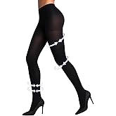 Citystl Women’s Opaque Tummy Control Tights – 80 Denier Black Tights with Butt-Lifting Effect, Solid Color Stretch