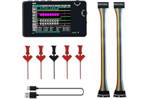MINIWARE Pocket Logic Analyzer LA104, Portable Mini Size Handheld, Built-in Rechargeable Battery, 4 Channels, Max Sampling Rate 100Msa/s, SPI/I2C/UART Protocol, Entry Level Logic Analyzer for Beginner