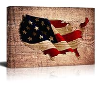 Canvas Wall Art Flag Day Theme Canvas Prints Home Artwork Decoration for Living Room Bedroom - 12x18 inches