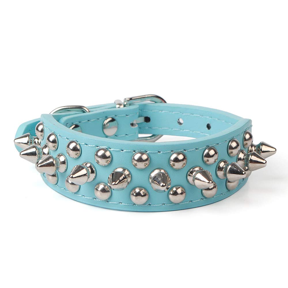 TELEYI Mushrooms Spiked Rivet Studded Adjustable Pu Leather Pet Collars for Cats Puppy Dogs
