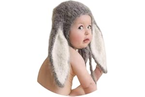 VEDORY Newborn Photography Props Hat Monthly Boy Girls Photo Shoot Costume Crochet Clothes Big Ears Bunny Hat Photography Shoot