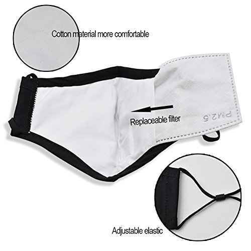 ZWZCYZ Masks Dust Mask Anti Pollution Mask PM2.5 4 Layer Activated Carbon Filter Insert Can Be Washed Reusable Masks Cotton Mouth Mask for Men Women (Large(Men's), Coffee Flower)