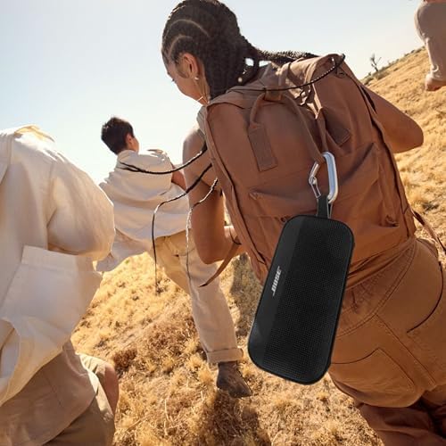 SoundLink Flex SE Tragbarer Bluetooth Lautsprecher (2. Gen.), Tragbarer Outdoor Lautsprecher, wasserdicht & staubdicht, mit naturgetreuem Klang, Ohne Mikrofon, bis zu 12 h Akkulaufzeit, Schwarz