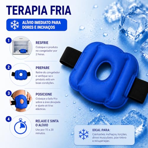 Bolsa Térmica para Joelho Gel Quente e Frio – Compressa Reutilizável para Dor, Inchaço, Inflamação e Recuperação Muscular