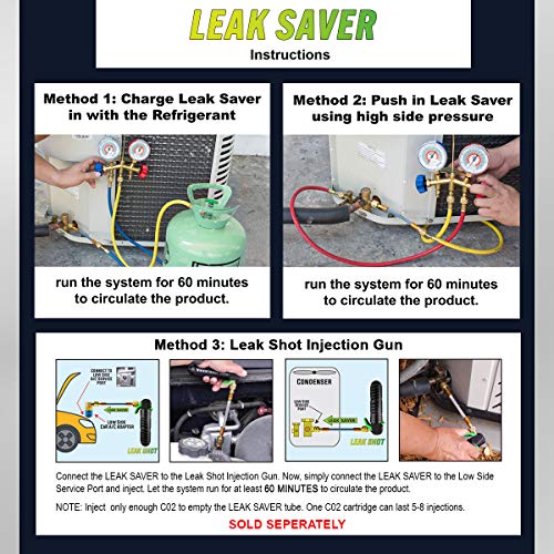 Leak Saver Direct Inject UV Refrigerant Leak Sealer with Added UV