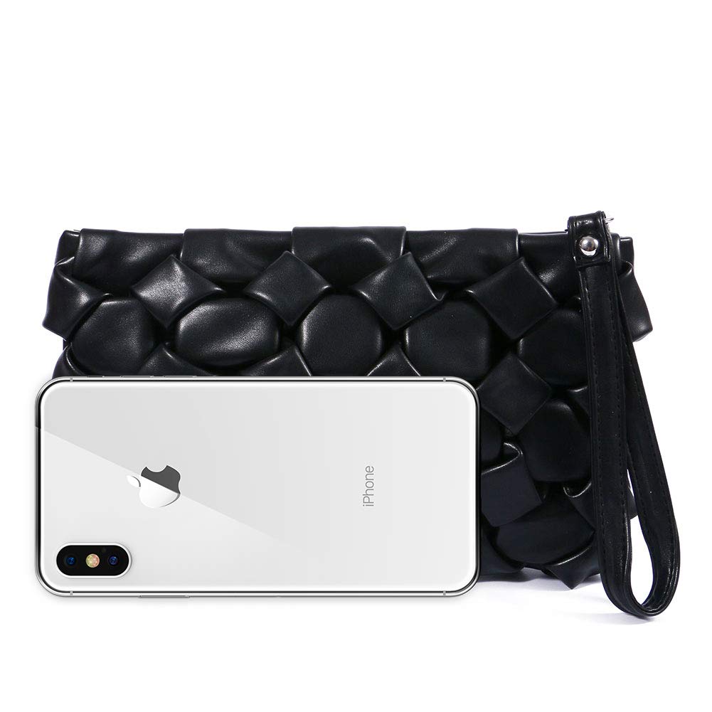 TENXITER Soft Leather Wristlet Clutch Fashion Small Crossbody Bag Chain Strap Cell Phone Purse for Women