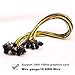 LEBOO [8PCS-6 PIN PCIe Express to PCIe 8 (6+2) PIN(27.5 Inch) New18AWG 6pin to 8pin Male to Male Cable for GPU/PSU Breakout Board,GPU Open Rig Mining Ethereum ETH Devices(with 6 Nylon Cable Ties)