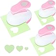 LOVEINUSA Pink Heart Shape Hole Punch 3PCS Set, High Precision Design for Romantic Heart Patterns for Wedding, Greeting Cards Decations, Scrapbooking DIY