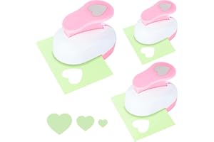 LOVEINUSA Pink Heart Shape Hole Punch 3PCS Set, High Precision Design for Romantic Heart Patterns for Wedding, Greeting Cards, Scrapbooking DIY Albums, Handmade Scrapbook Papers Puncher