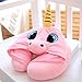 Travel Neck Pillow - Cute Unicorn Shading Hoodie U Soft Pillow for Boy and Girl (Pink)