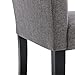 LSSBOUGHT Set of 2 Classic Fabric Dining Chairs Dining Room Chair with Solid Wood Legs (Grey)