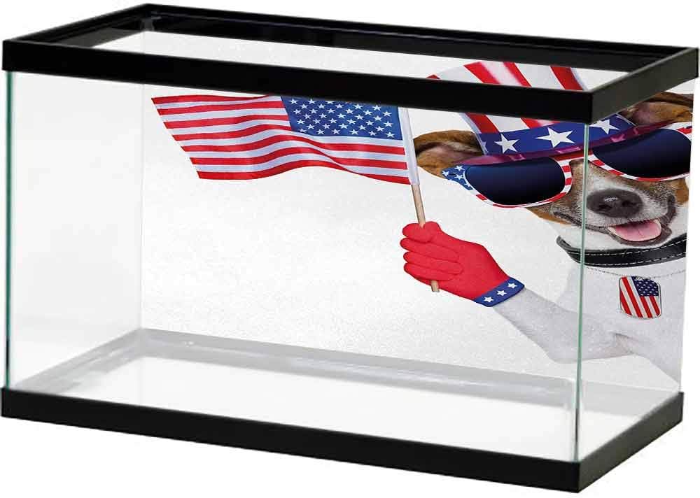 bybyhome Undersea World 4th of July,American Flag Old Glory Design with Stars and Stripes Pattern Patriotic Image,Multicolor Double-Sided Adhesive Wallpaper