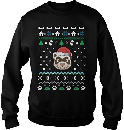 Ferret Lovers Christmass Ugly Christmas Sweater (M) - Ferret Lovers Sweatshirt For Men Women