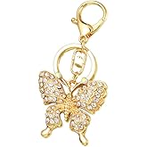 ARFUKA Keychain Rhinestone Butterfly Pendant Keyring Metal Key Chain Bag Charm Key Organizer Holder Christmas Birthday Gift Keychains Key Chain Key Ring Holder