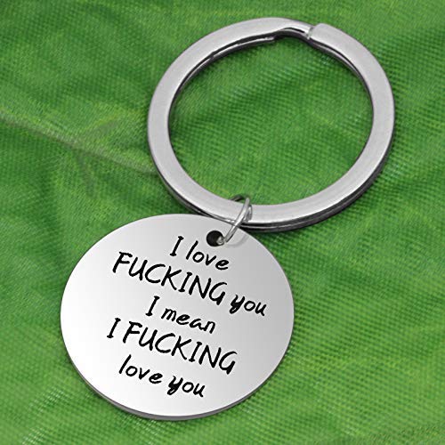 Runalp I Love Fucking You I Mean I Fucking Love You, Funny Keychain, for Lovers and Couples
