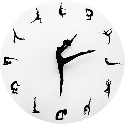 Dongzhifeng Wandtattoo Spiegel Wanduhr Schlafzimmer Buro Yoga Pose