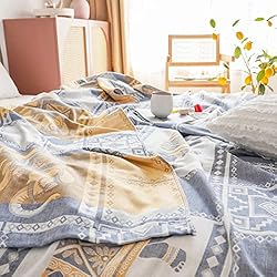 MEJU Elephant Check Geometric Muslin Lightweight
