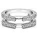 TwoBirch 0.29 Ct. Cathedral Ring Guard with Millgrained Edges and Filigree Design in Sterling Silver with Cubic Zirconia
