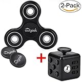 Fidget Spinner, Outgeek Fidget Cube Fidget Toys Tri Fidget Hand Spinner Fidget Dice Stress Reducer Perfect For ADD, ADHD, Anxiety, and Autism 2 Pack