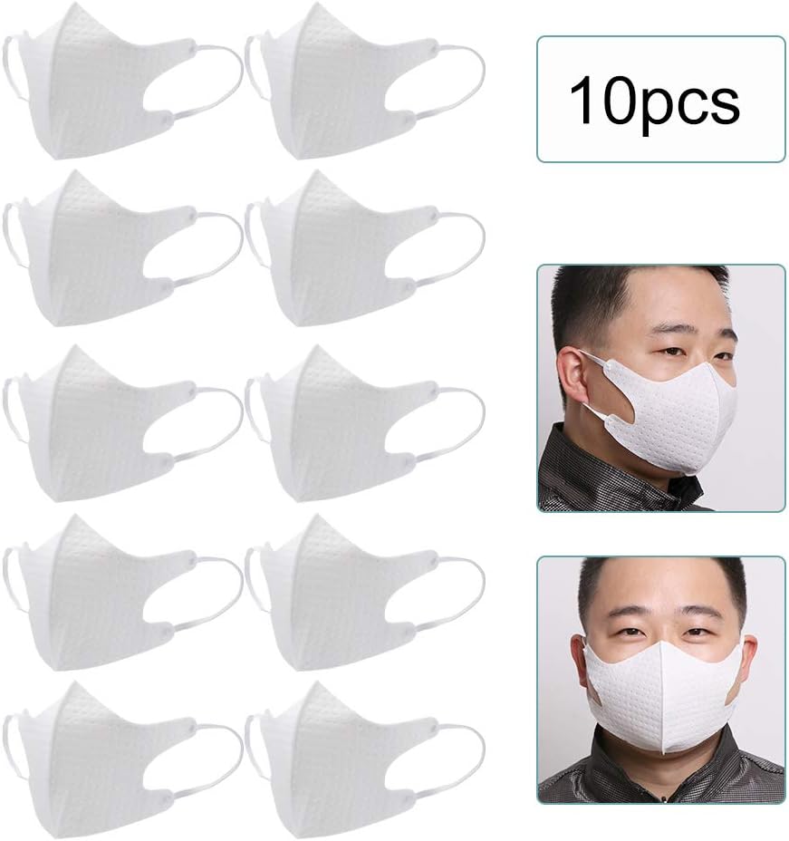 N93 Masks, Polyurethane Fabric Masks, Facial Shield, Wind Proof Mouth Cover for Hospitals, Outing, Site, Tourism, Train Station, Workshops (10PCS)